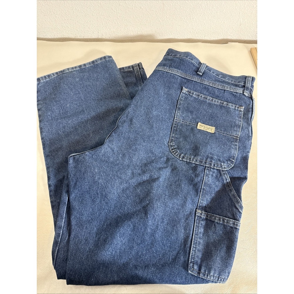 Wrangler Carpenter Jeans Blue Denim Men's Size 44x32 Workwear Utility‎ Pant
